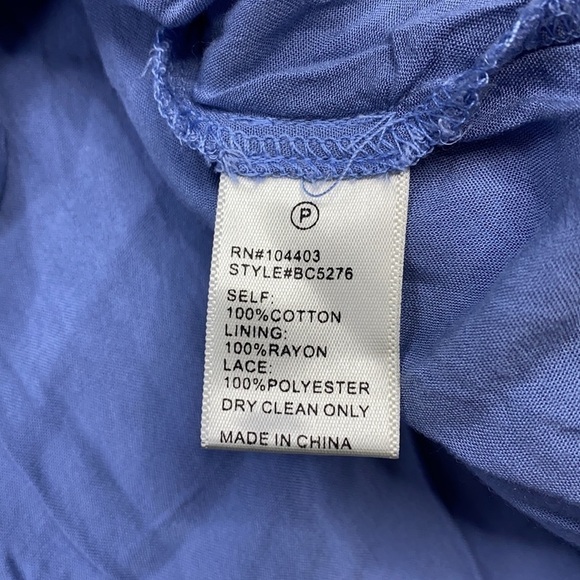 J.O.A Blue & White Striped Lace Trimmed Dress - Picture 7 of 8